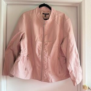 Faux Leather Pink Motorcycle Jacket